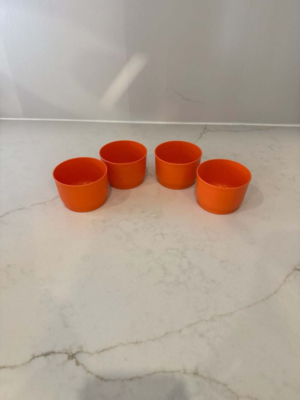Vintage Tupperware Orange Snack Cups 4oz Set of 4